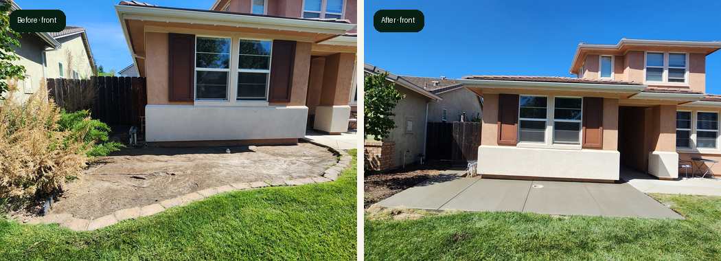Escalon front concrete before and after