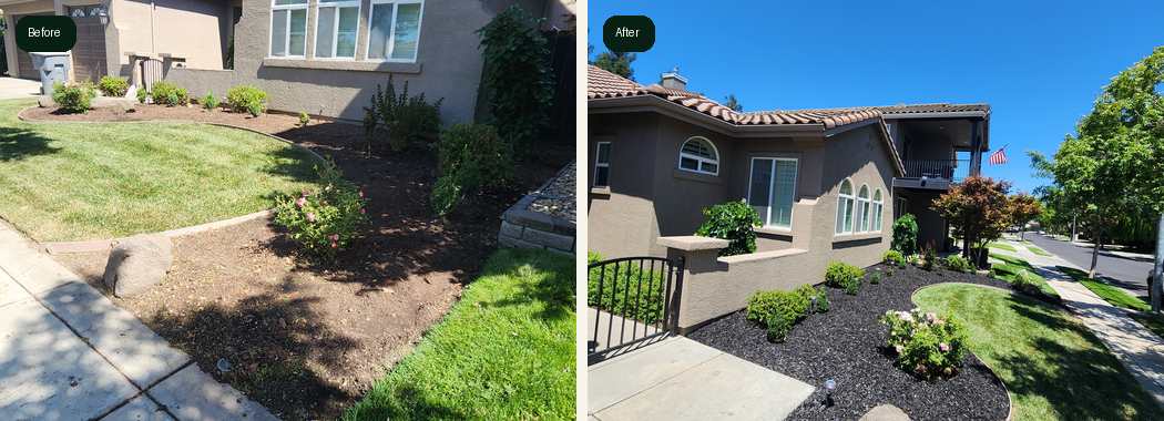 Escalon mulch before and after