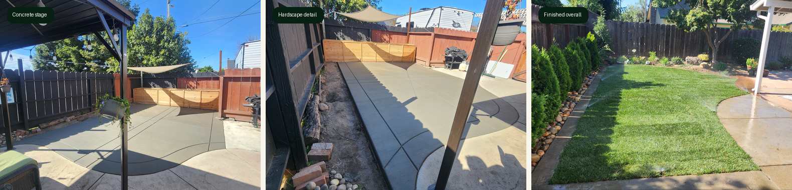 Escalon yard improvement stages