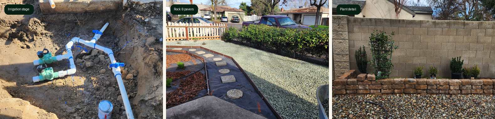 Modesto landscape project stages