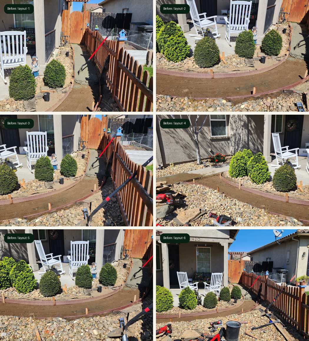 Escalon concrete and paver-inlay walkway part 1