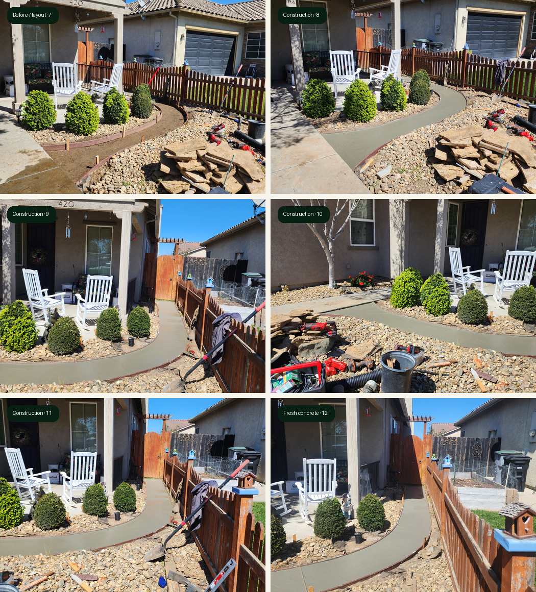 Escalon concrete and paver-inlay walkway part 2